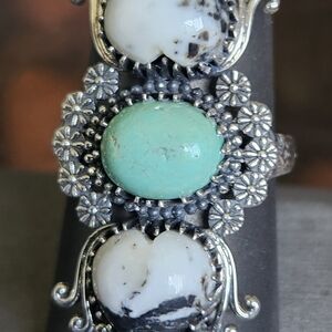 D'Joy White Buffalo, Tahoe Nevada Turquoise Artisan Crafted Ring